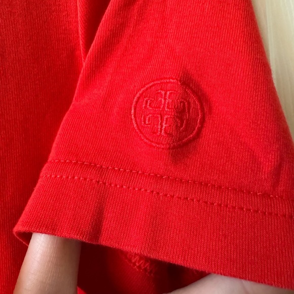 Tory Burch women’s Polo sleeve coral orange Cotton small - Picture 5 of 10